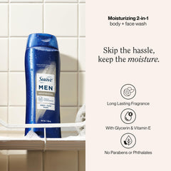 Suave Men back label with ingredients and directions for clear usage guidance