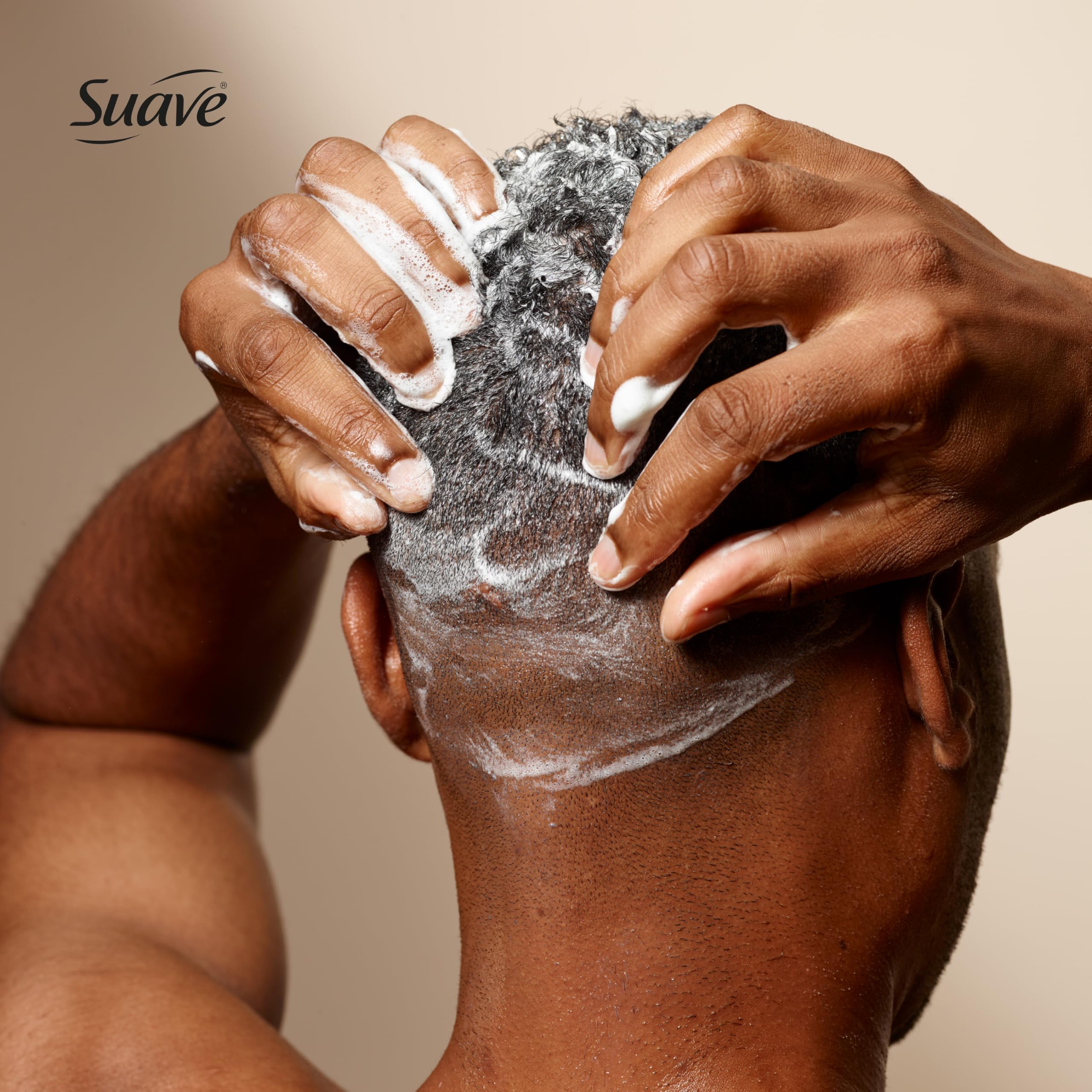 Before and after hair showing smoother, conditioned results with Suave
