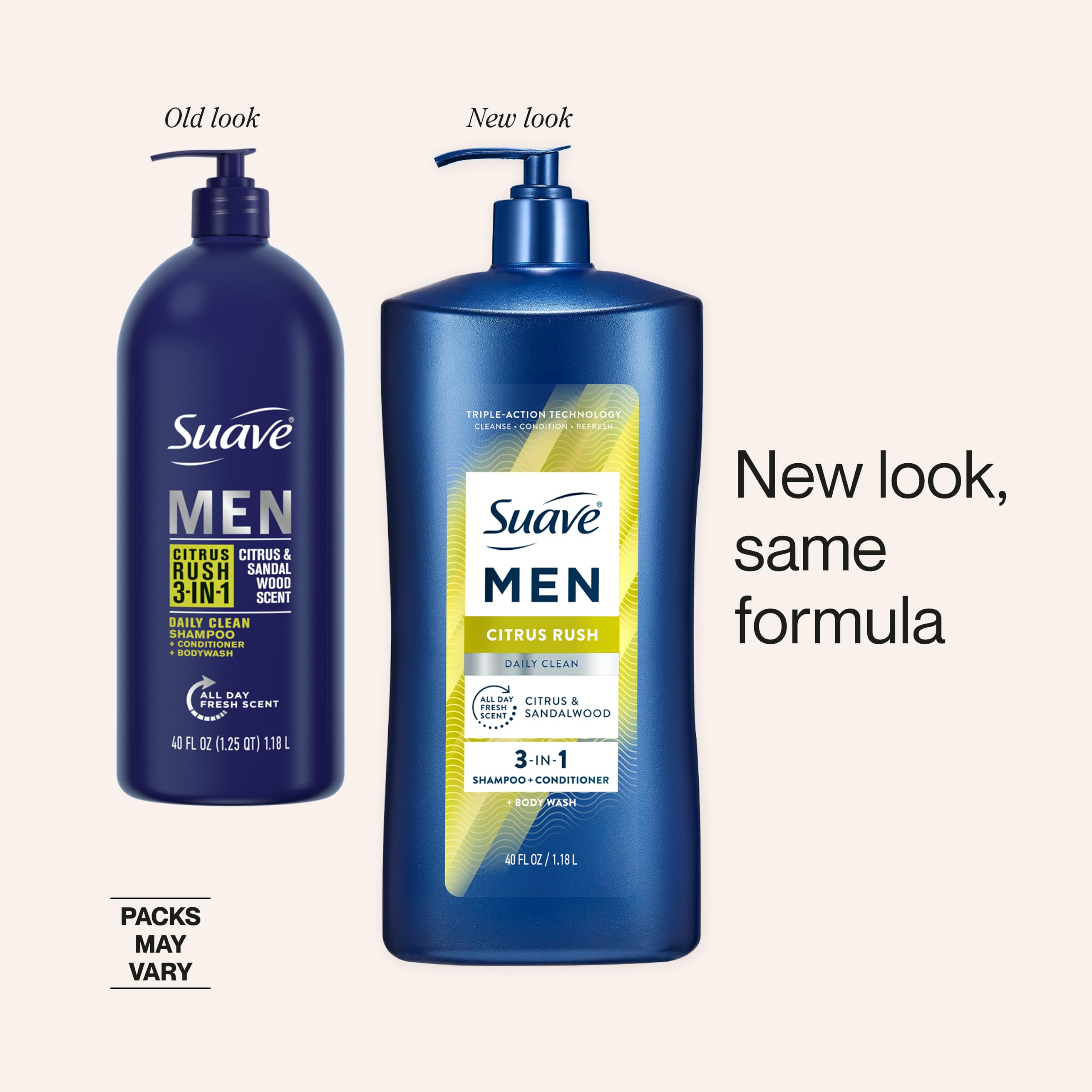 Man using Suave Citrus Rush in shower for quick head to toe refresh