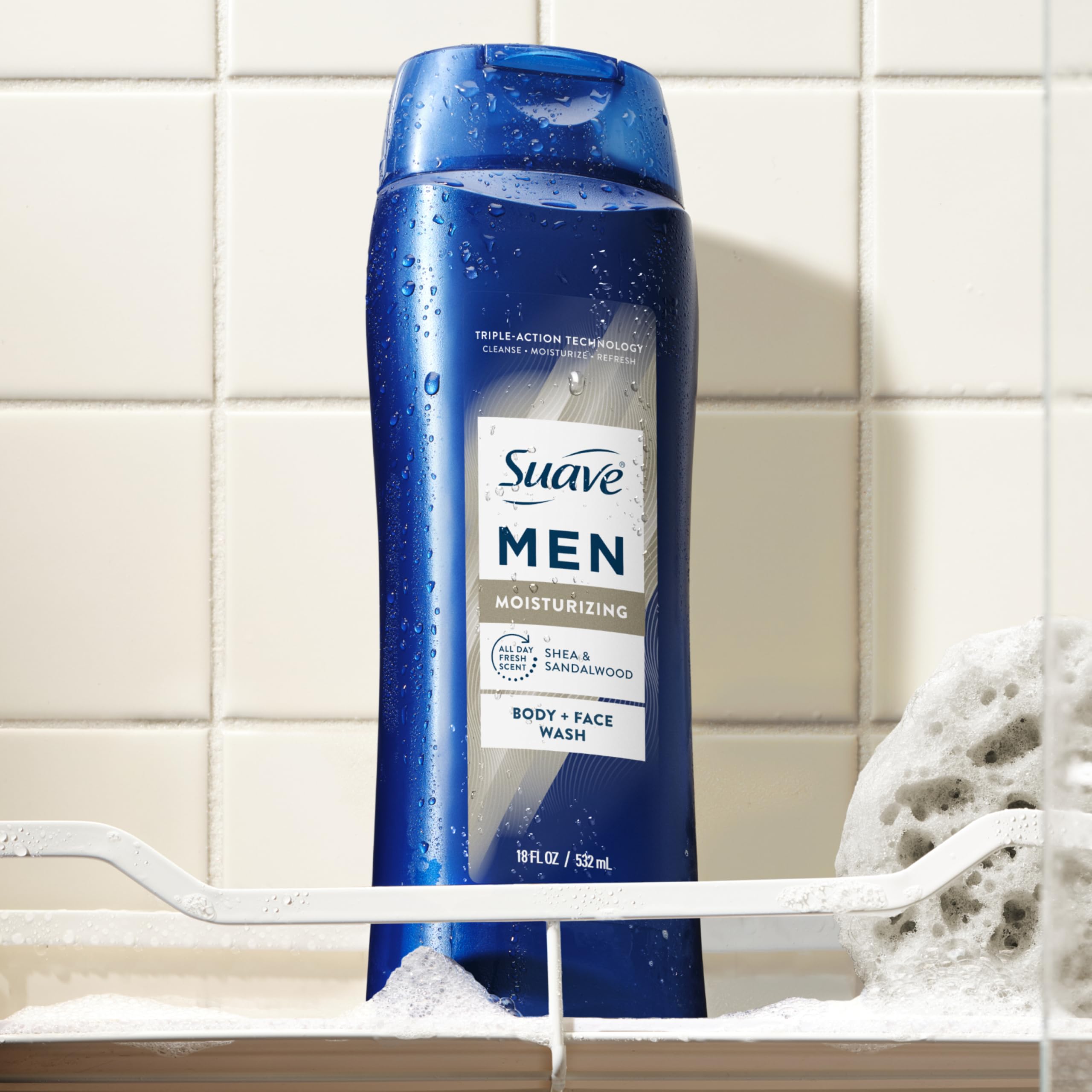 Visual mood of shea butter and sandalwood representing Suave Men fragrance notes