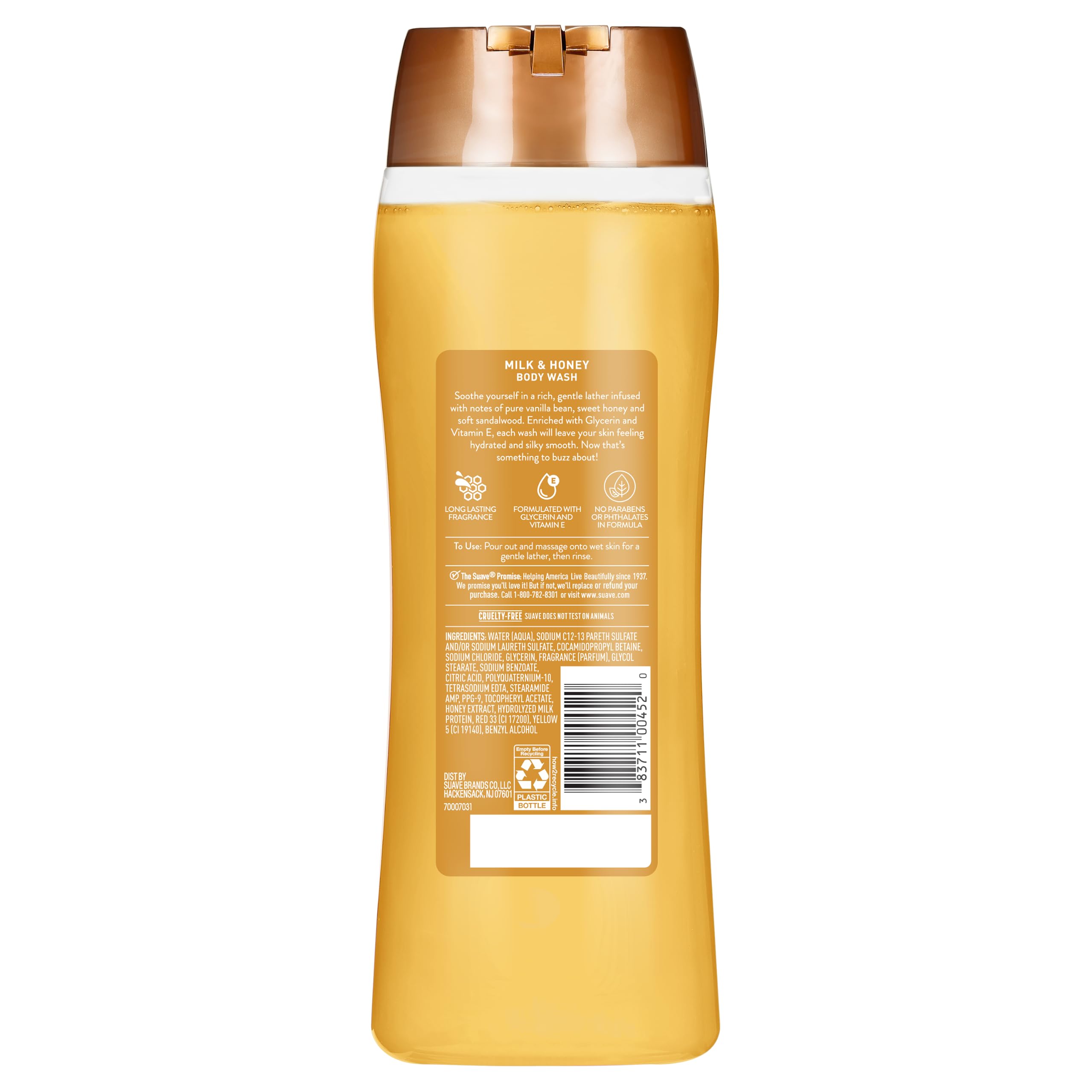 Suave bottle held in hand indicating 18 oz size and value