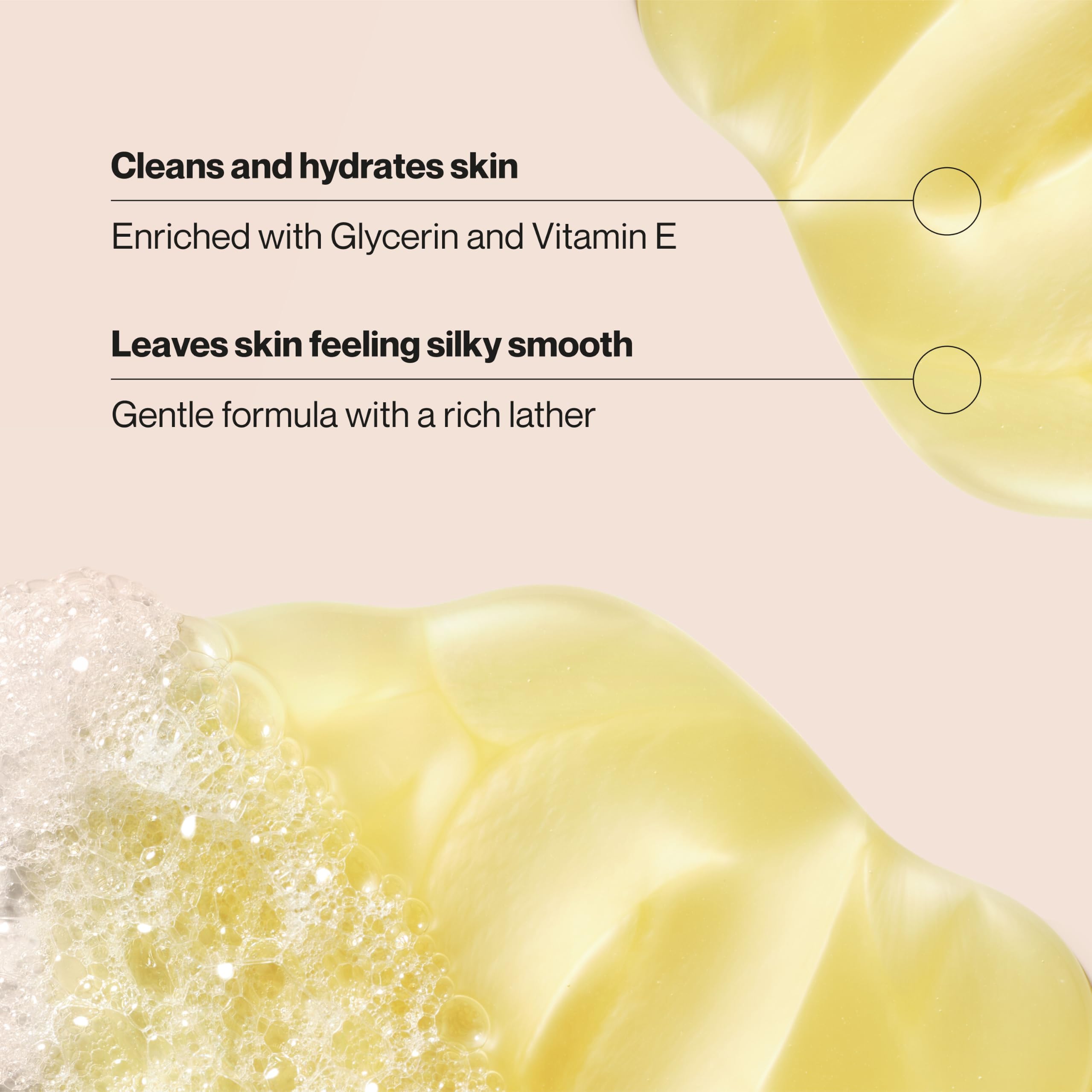 Suave creamy lather texture on hand showing rich moisturizing foam