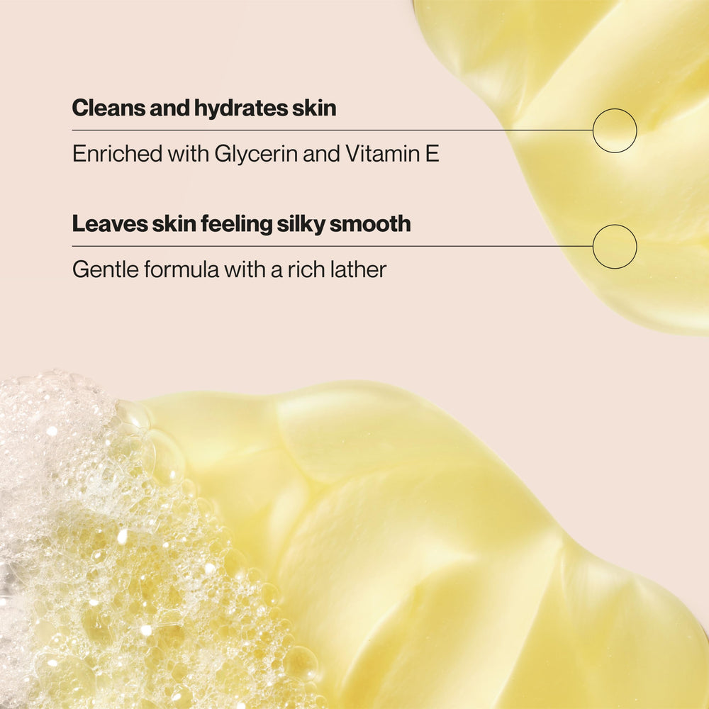 Suave creamy lather texture on hand showing rich moisturizing foam
