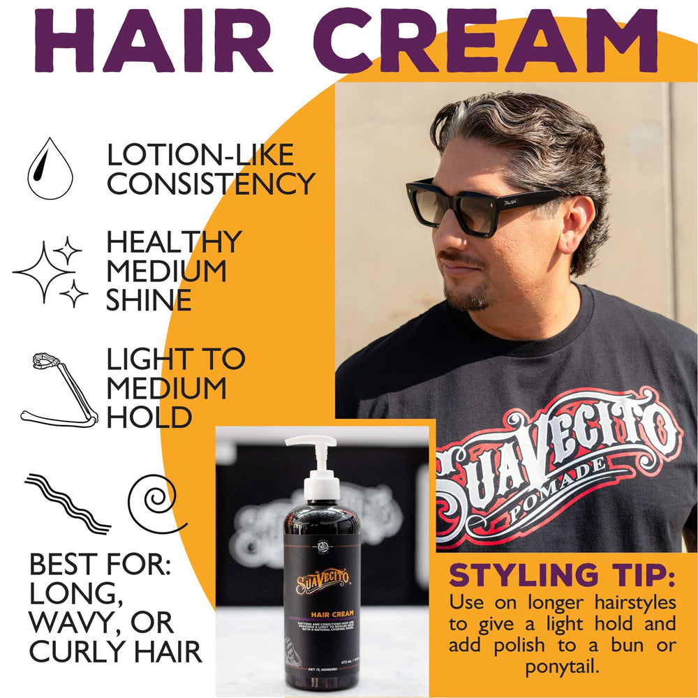 Suavecito pomade pump held in hand showing size and easy pump action