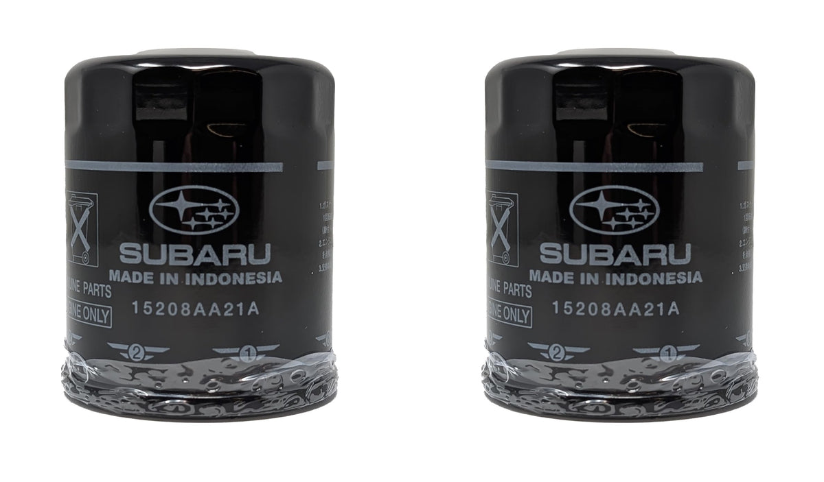 Subaru genuine oil filter front packaging showing brand and part number benefit: correct fit