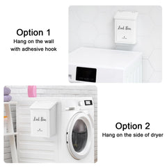 SUBEKYU lint bin mounted on dryer in use for space-saving laundry organization
