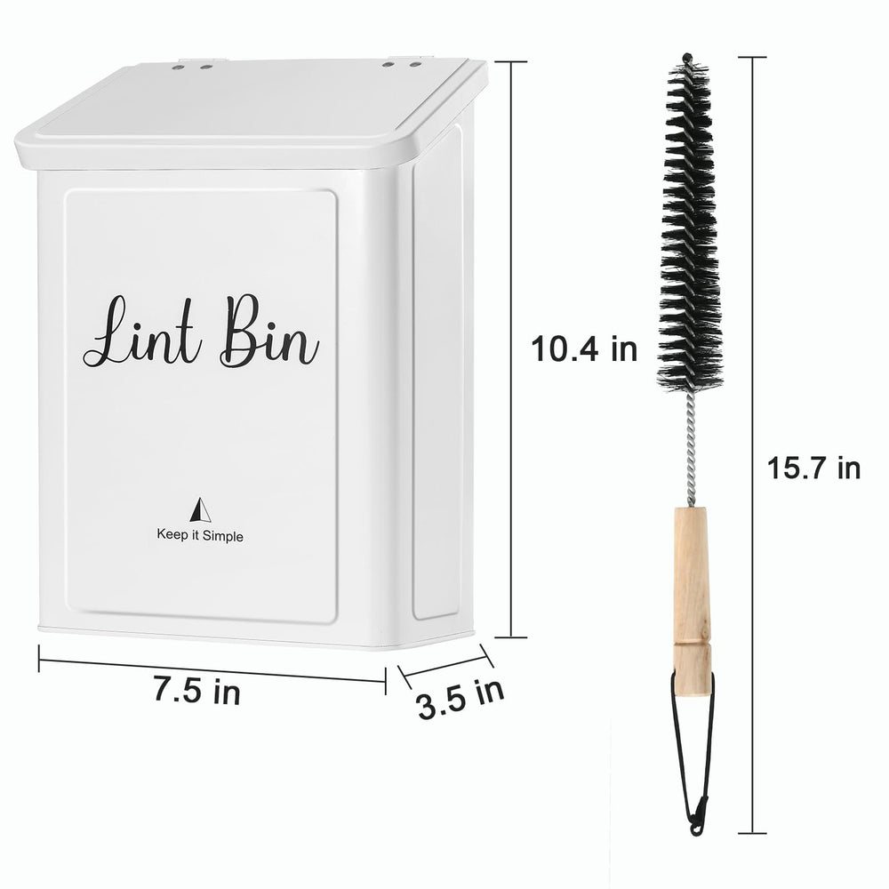 SUBEKYU lint bin next to detergent pods for scale and practical storage benefit