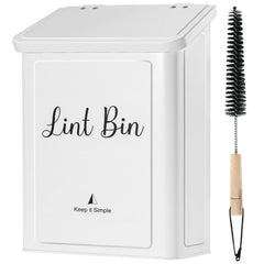 SUBEKYU front view of white magnetic lint bin showing compact design and neat storage