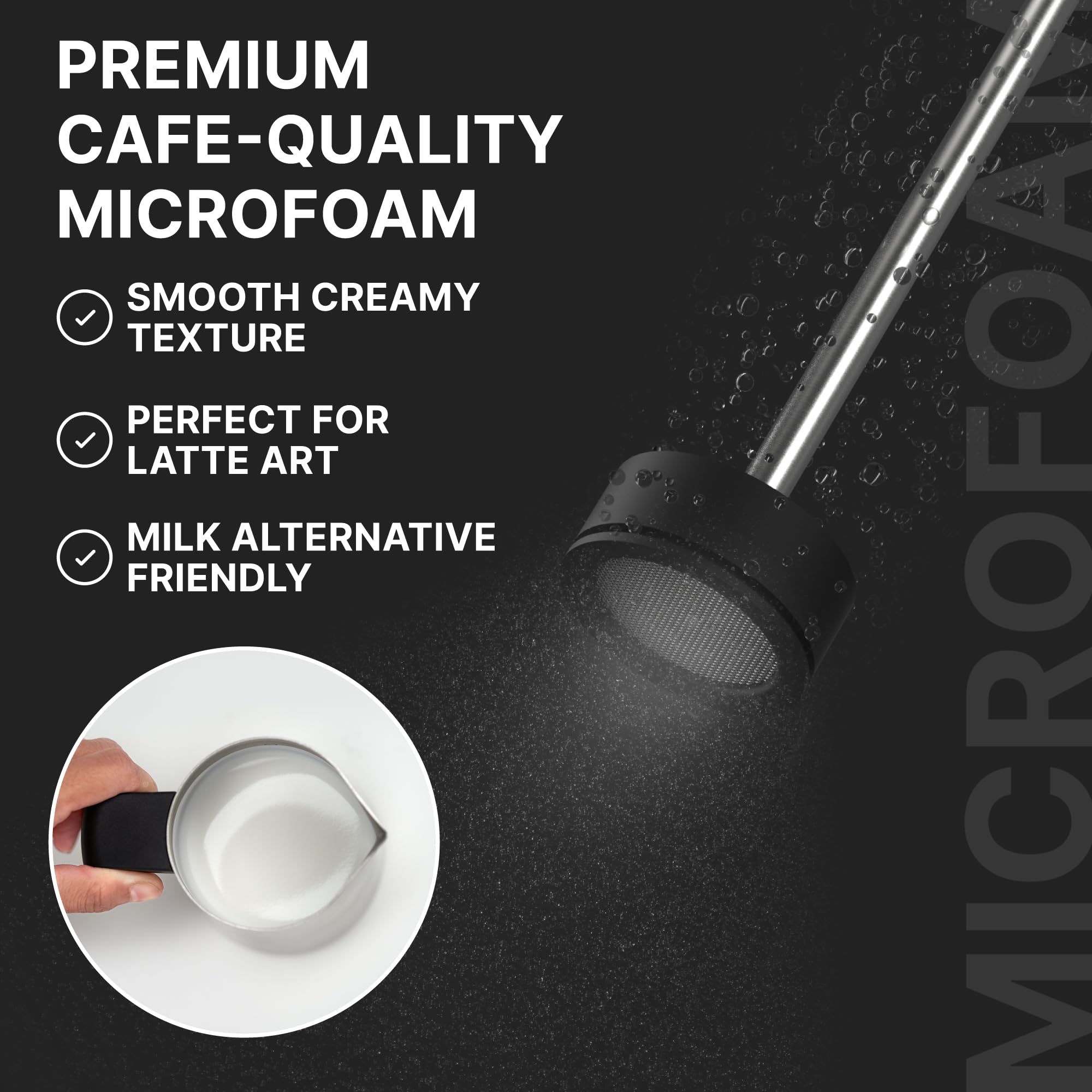 Subminimal NanoFoamer close-up of foam texture demonstrating silky microfoam result