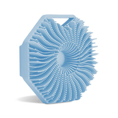 Sud Scrub front view showing blue silicone and ergonomic shape benefits hygiene