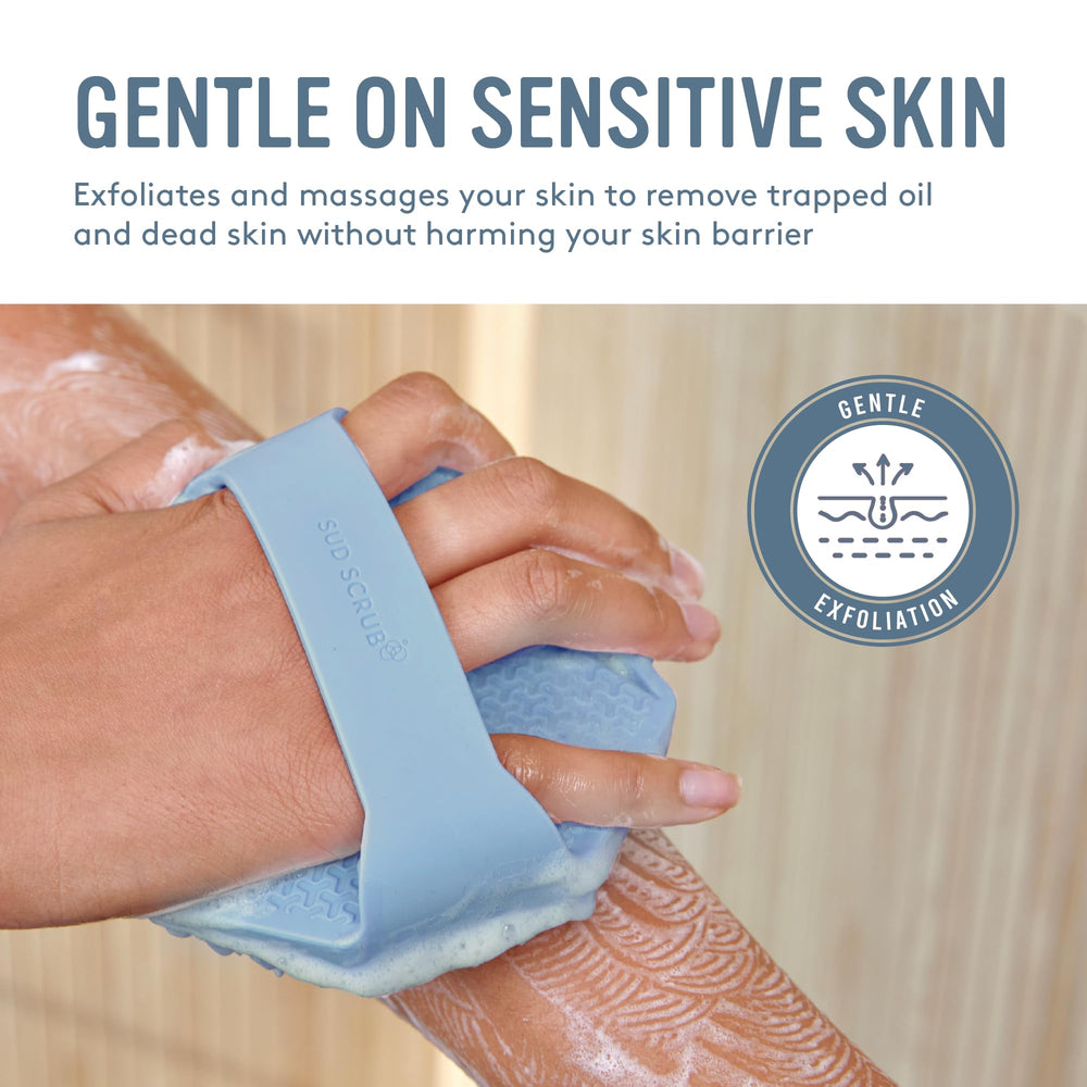 Sud Scrub textured strap detail highlighting secure grip and no-slip benefit