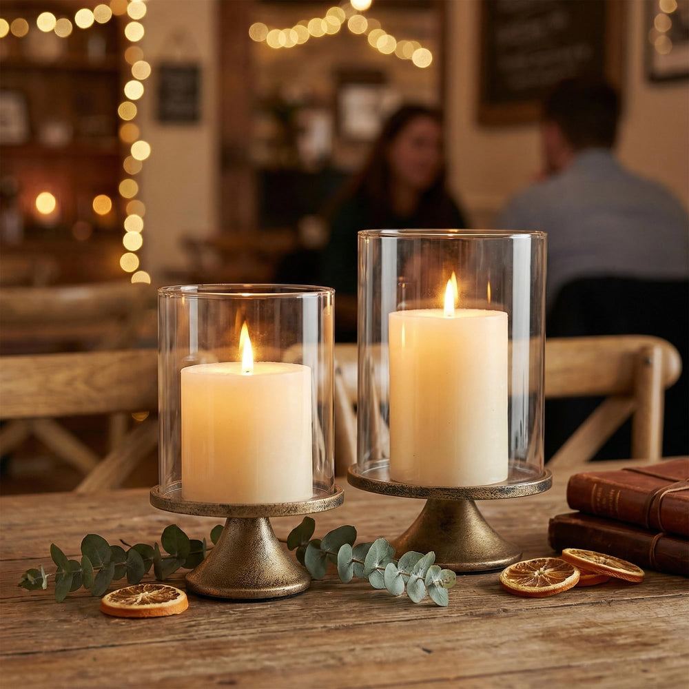 SUJUN candle holders lit on dining table creating warm inviting atmosphere benefit