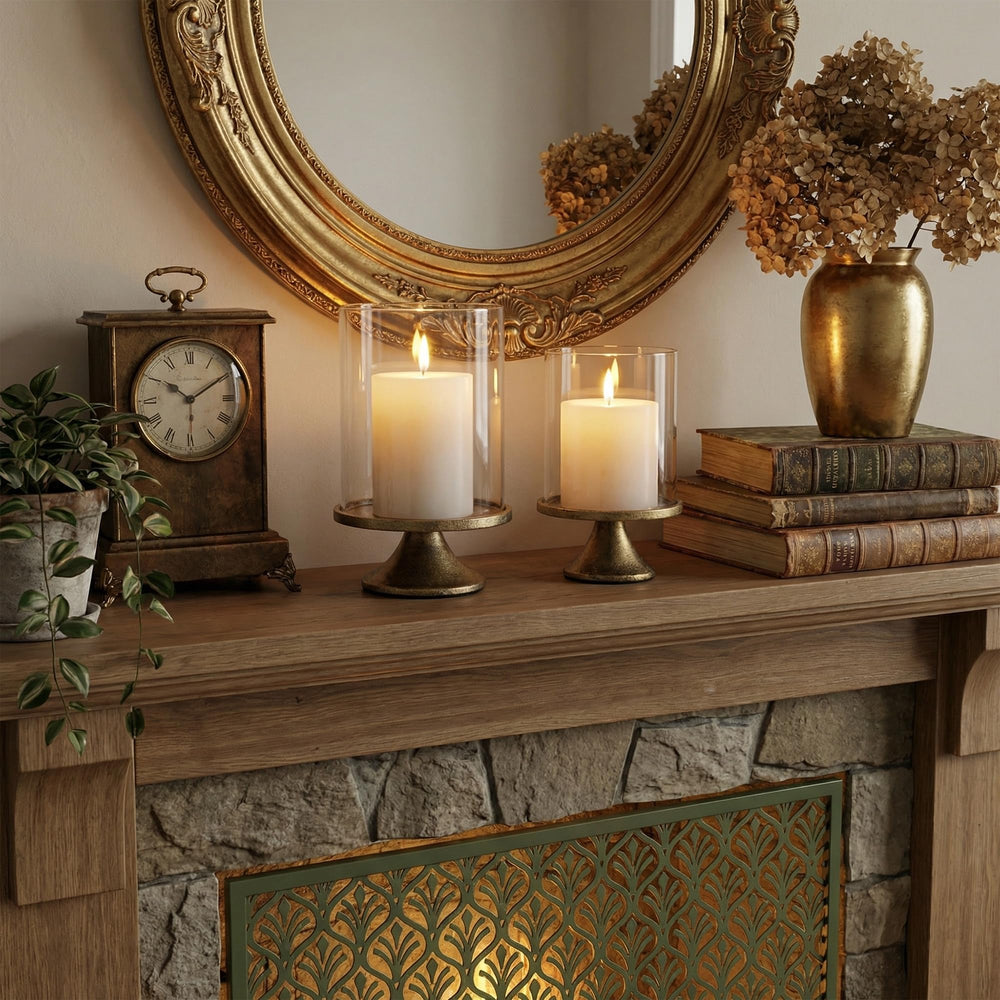 SUJUN staged on mantel with decor showing styling versatility and cohesive look benefit
