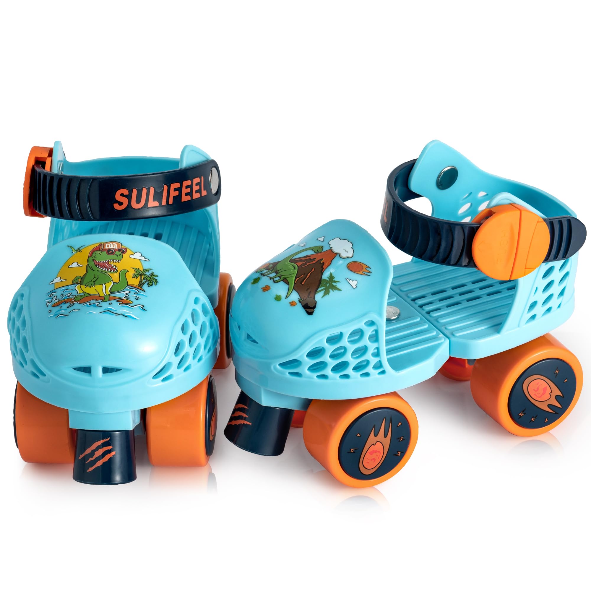 SULIFEEL dinosaur blue front view showing cute design and secure fit