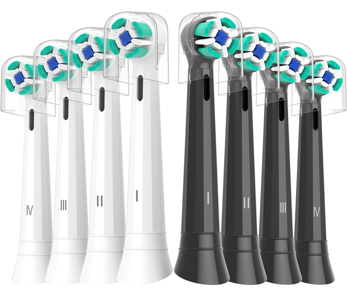 Sulkiwe front packaging showing 8pcs compatible Oral‑B iO heads and quick benefit