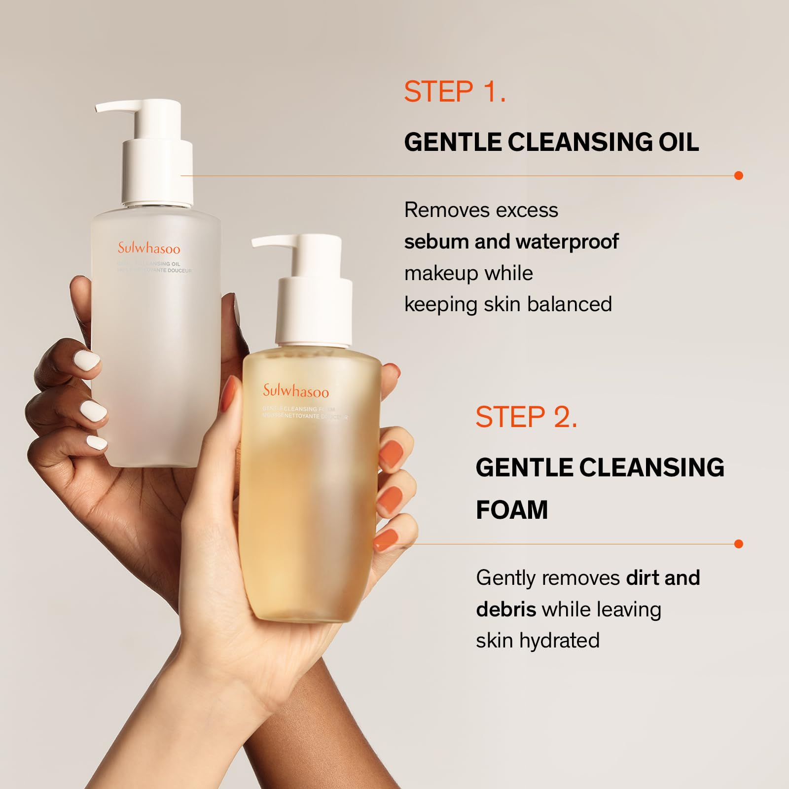 Sulwhasoo 200ml bottle next to a hand for scale to show true product size