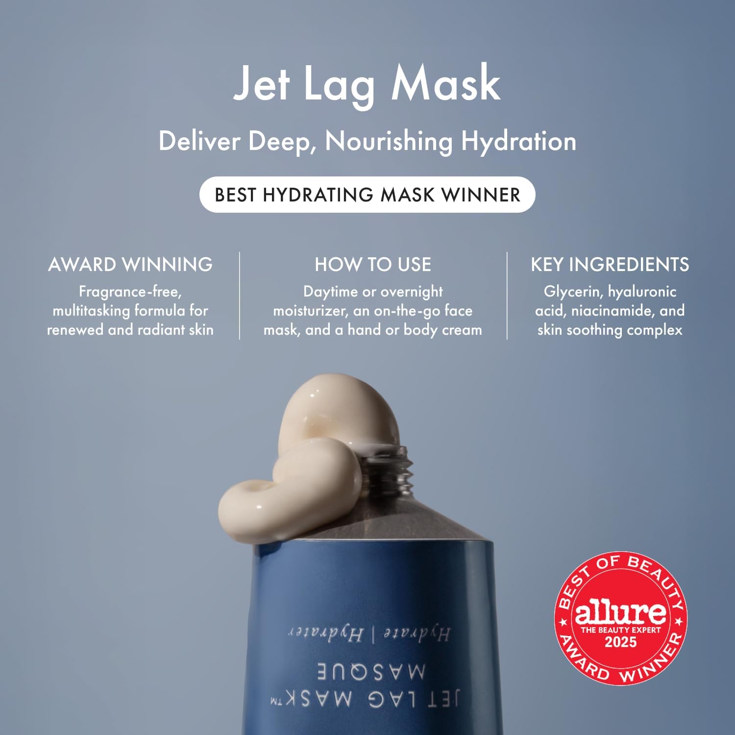 Summer Fridays lid removed showing smooth mask texture and hydrating consistency benefit