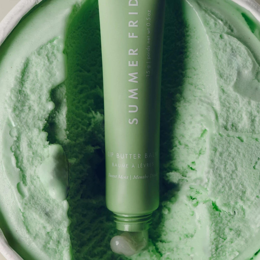 Summer Fridays product with mint leaves showing sweet mint scent and refreshing feel