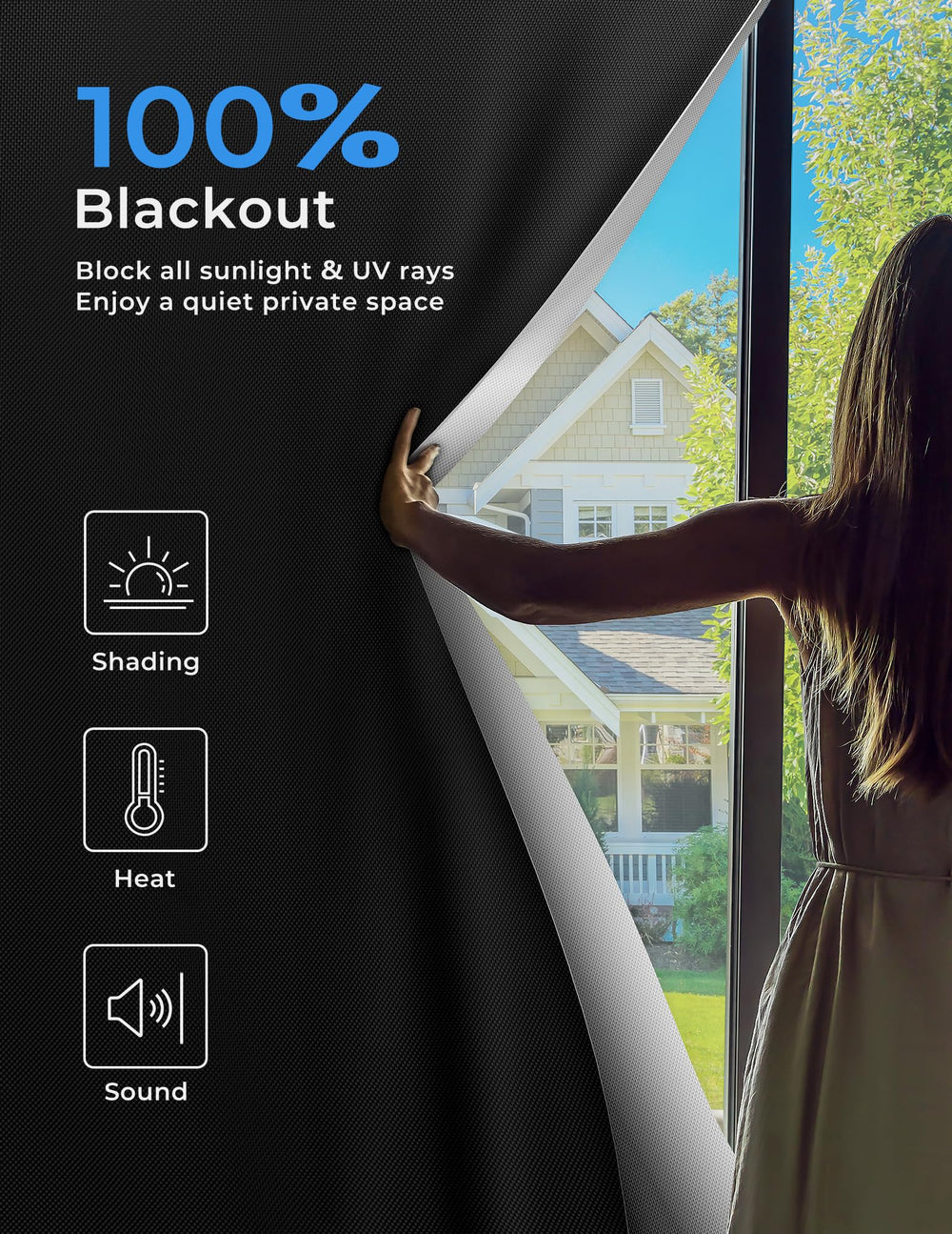 Sumobaby reflective silver backing close-up demonstrating heat reduction and light blocking