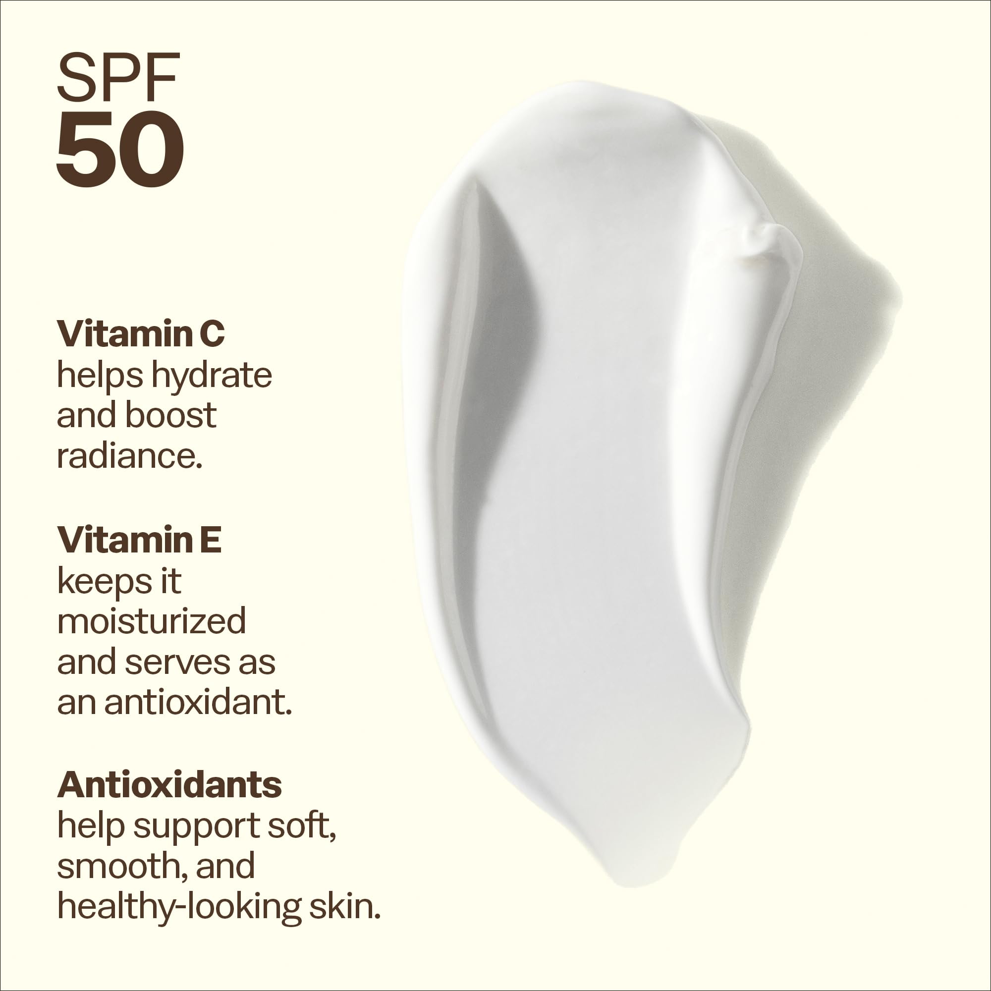 Sun Bum close-up label highlighting Vitamin E and antioxidant benefit