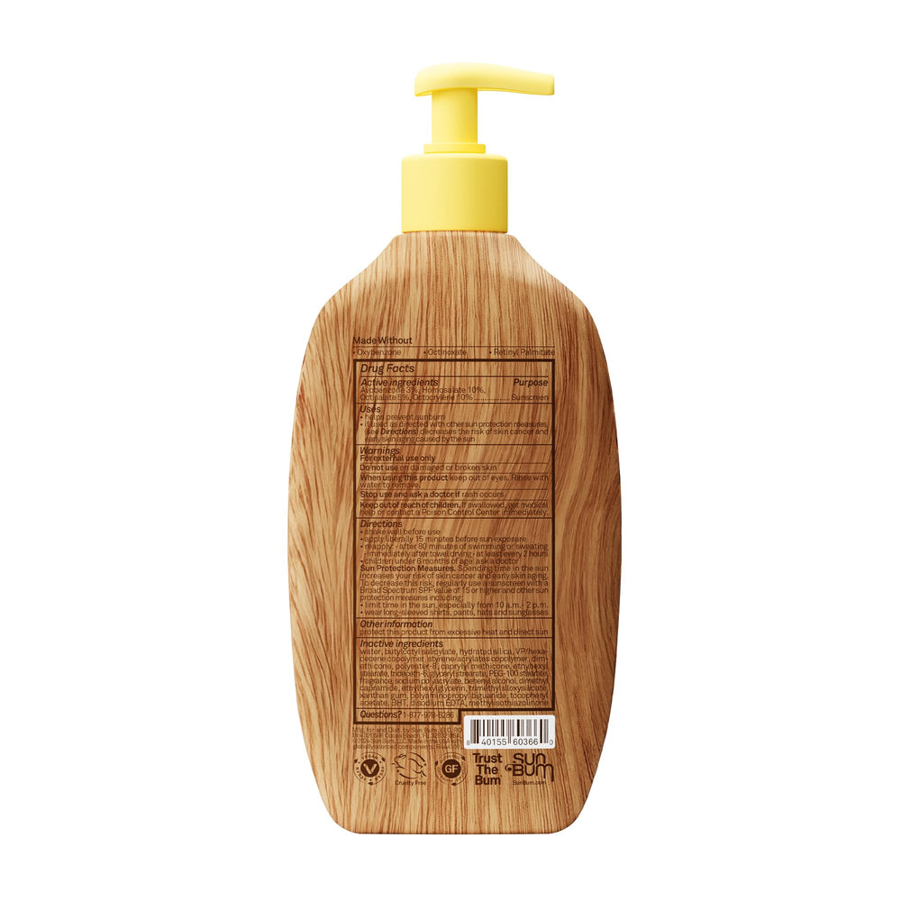 Sun Bum bottle on towel in lifestyle scene emphasizing daily sun care