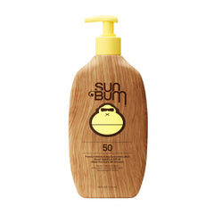 Sun Bum front bottle showing SPF 50 label and easy identification