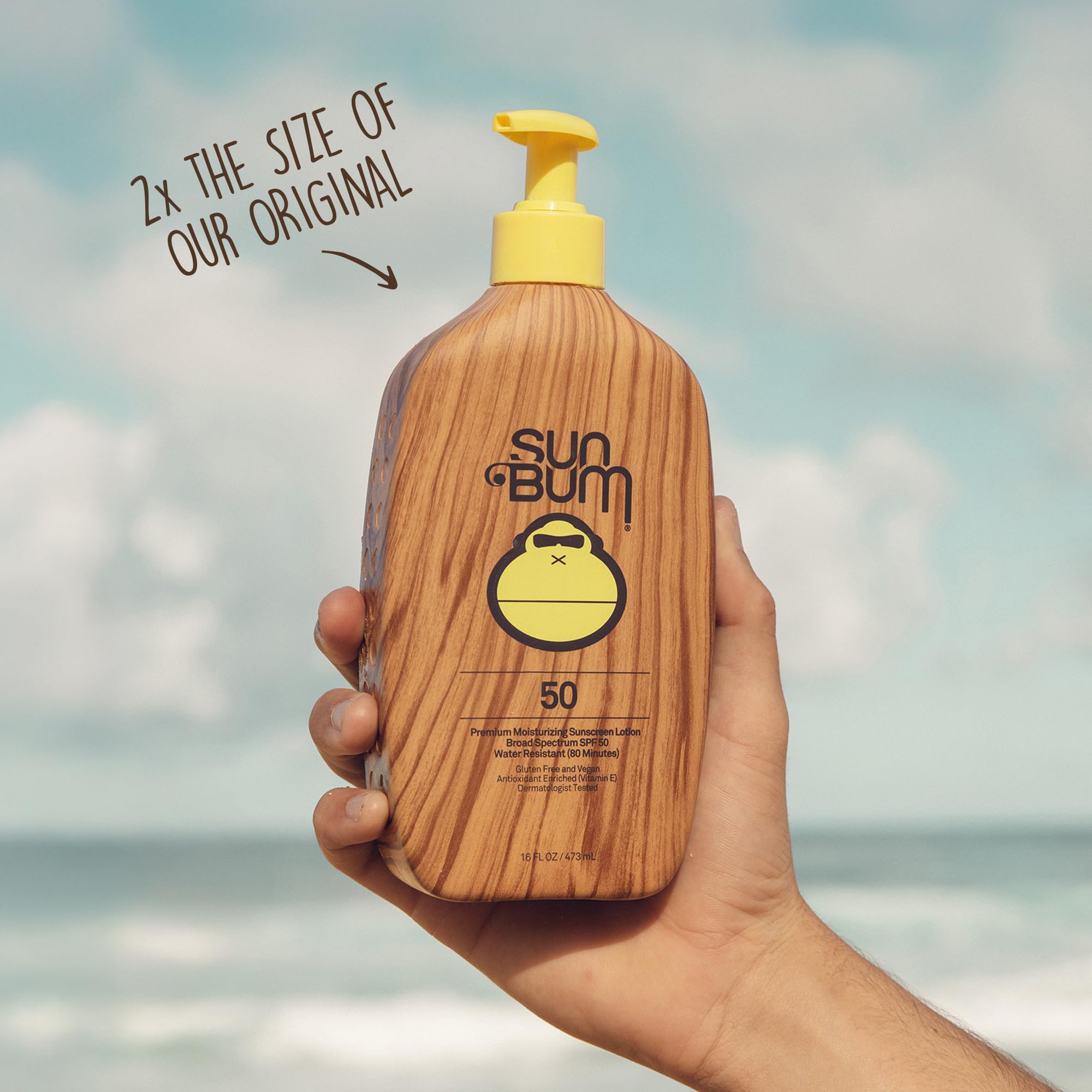 Sun Bum lotion texture swipe highlighting quick absorption and hydration