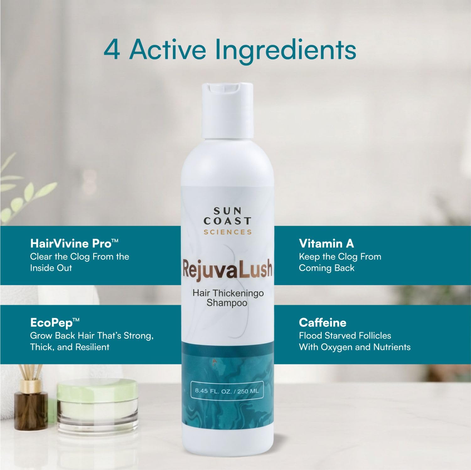 Sun Coast Sciences RejuvaLush pumpkin seed visual showing HairVivine Pro benefit