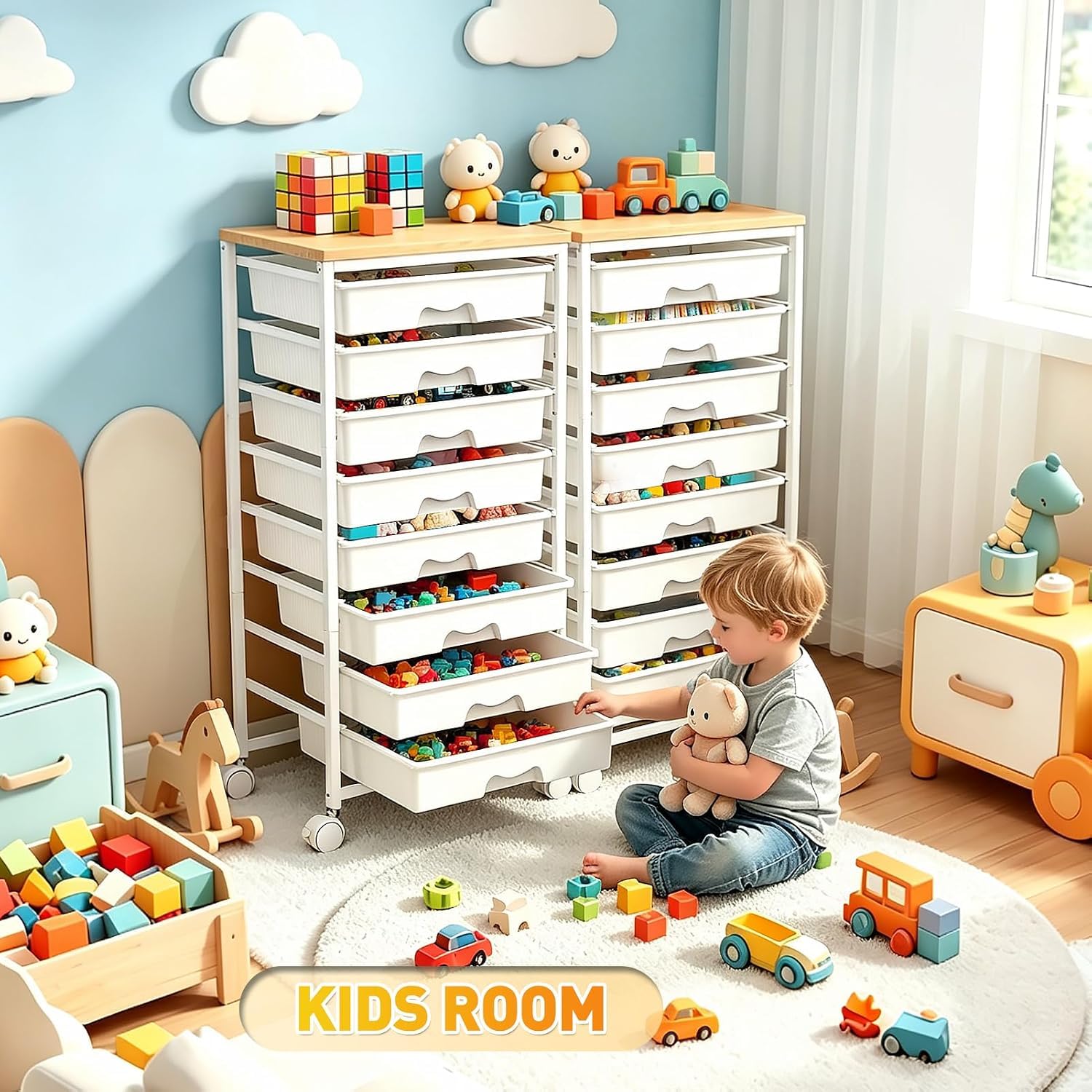 SUNALLY cart staged in craft room illustrating neat storage and workspace efficiency