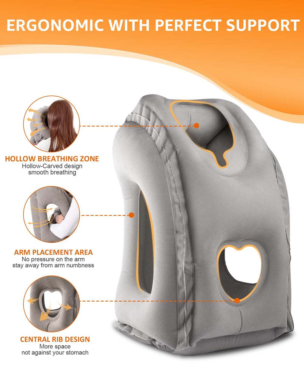 Sunany double-valve detail showing easy inflate and quick-deflate function for adjustable firmness