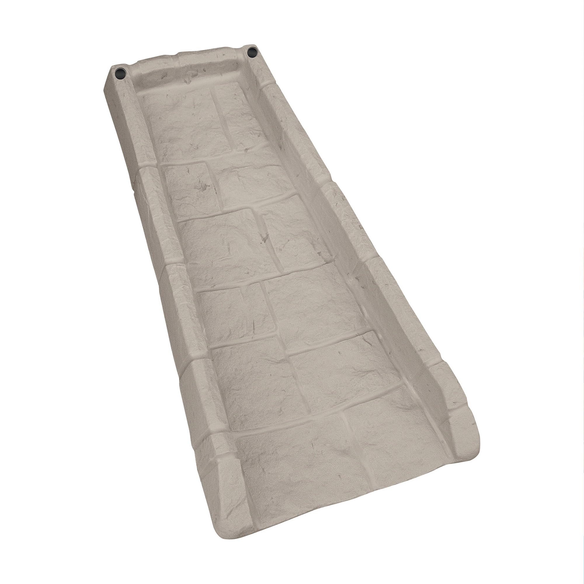 Suncast front view of light taupe splash block showing clean design and quick protection