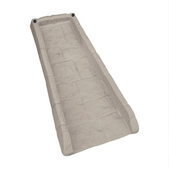 Suncast front view of light taupe splash block showing clean design and quick protection