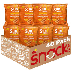 Sunchips front packaging showing Harvest Cheddar and whole grain benefit