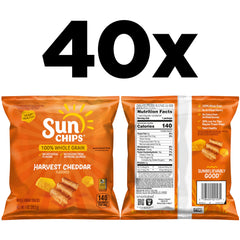 Sunchips open bag revealing crunchy chips and convenient portioning benefit