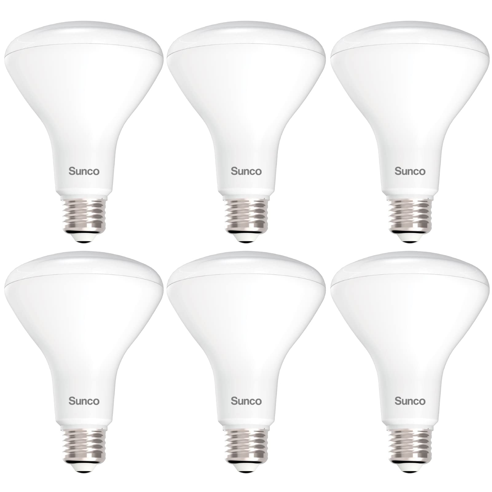 Sunco BR30 six-pack front packaging showing bulbs and benefits