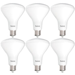 Sunco BR30 six-pack front packaging showing bulbs and benefits
