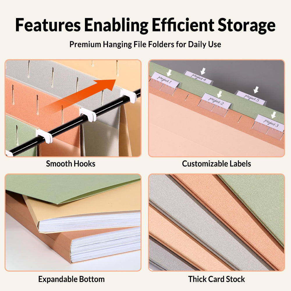 SUNEE expandable bottom scratch line open to hold bulkier files securely