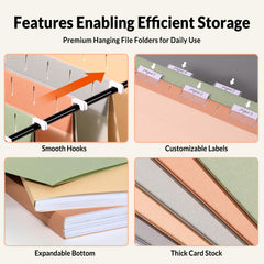 SUNEE expandable bottom scratch line open to hold bulkier files securely