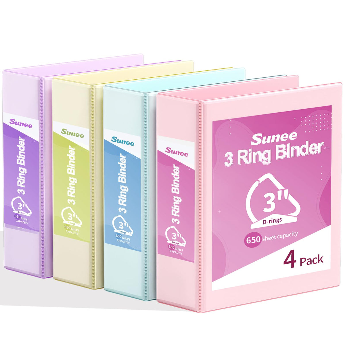SUNEE front clear view binder pack in pastel for custom cover benefit
