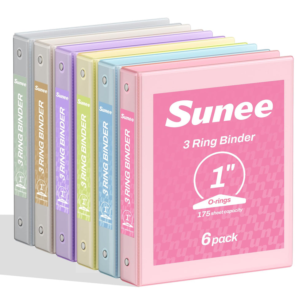 SUNEE front clear-view binder showing customizable cover and quick identification benefit