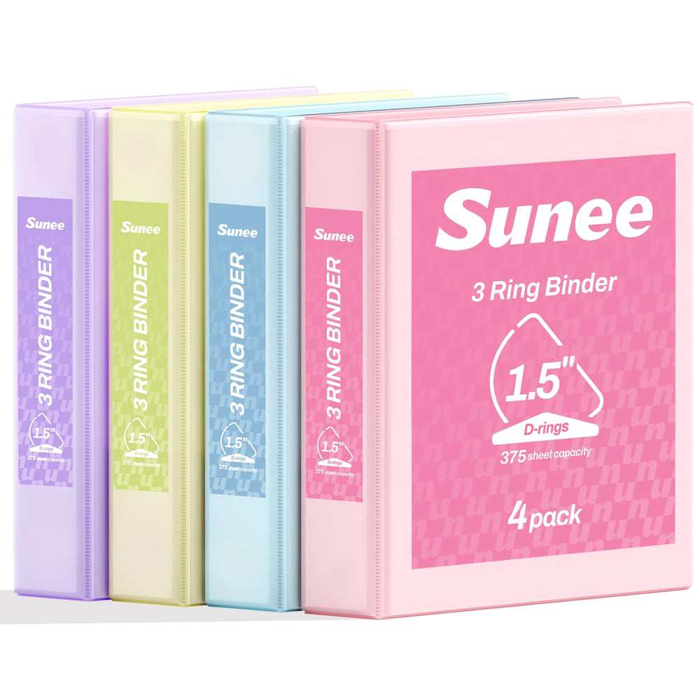 SUNEE binder front cover clear view showing a customizable label and neat presentation
