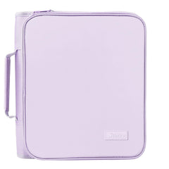 SUNEE front cover lavender binder showing zippered closure and handle for secure transport