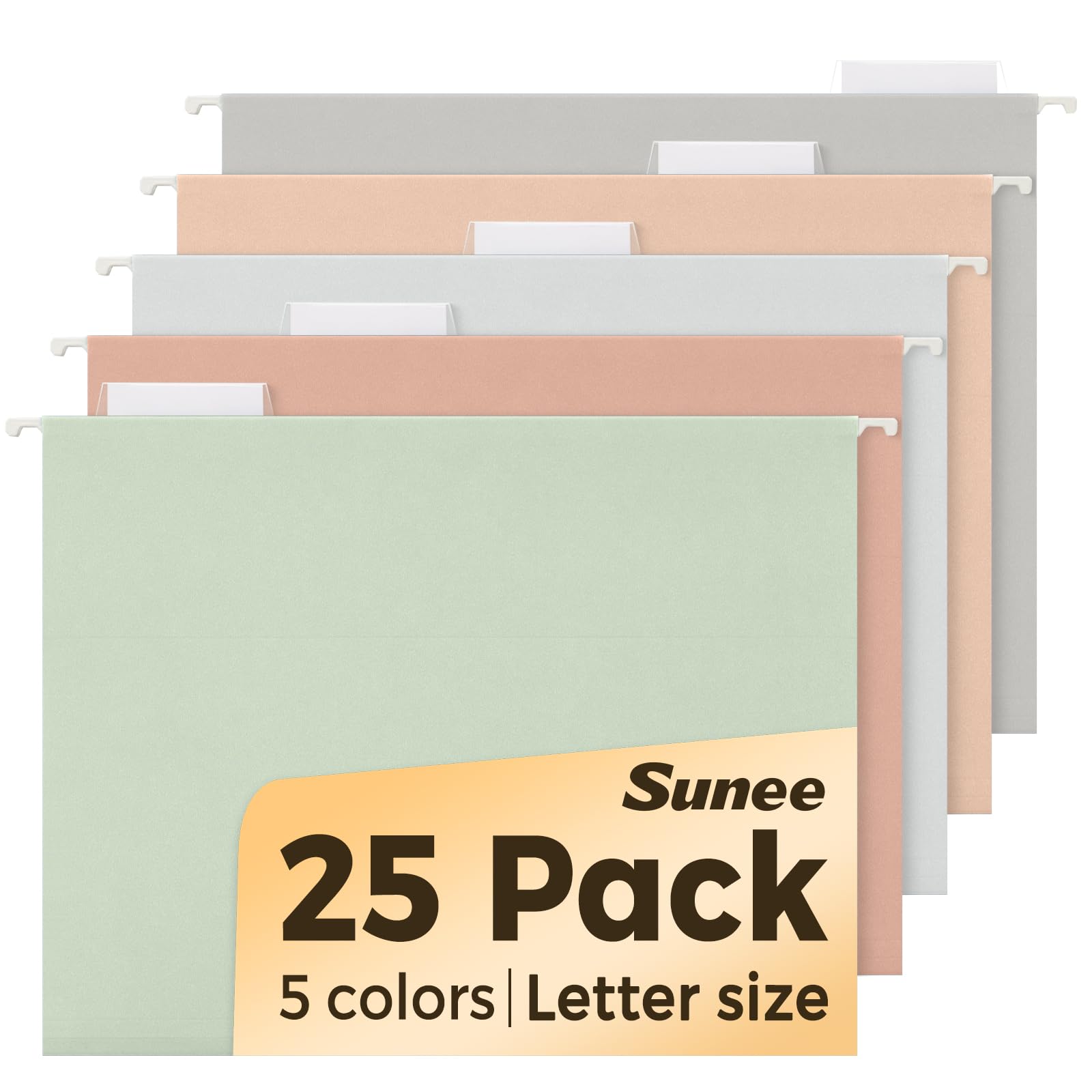 SUNEE front view of pastel hanging folder pack showing organized storage benefit