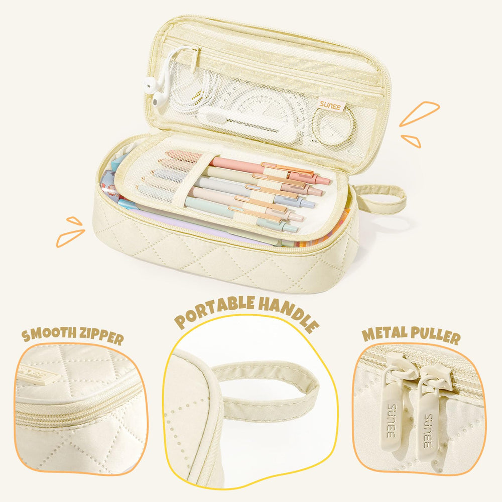 SUNEE handle and zipper close-up illustrating comfortable carry and secure closure