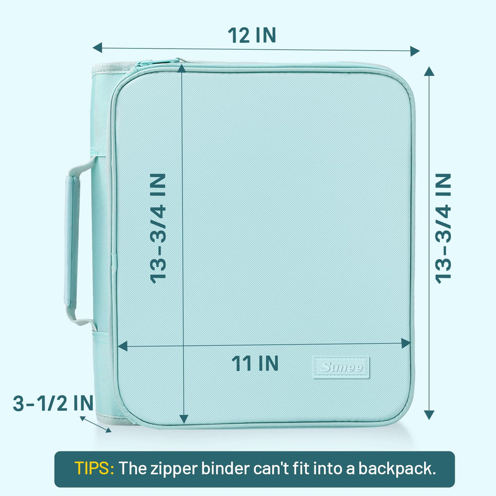 SUNEE binder in use with pens, calculator and notebooks for easy organization
