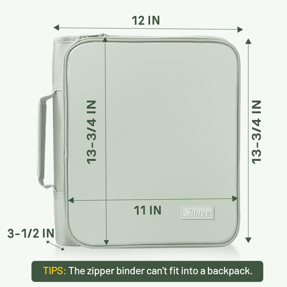 SUNEE binder in backpack to show size scale and convenient transport benefit