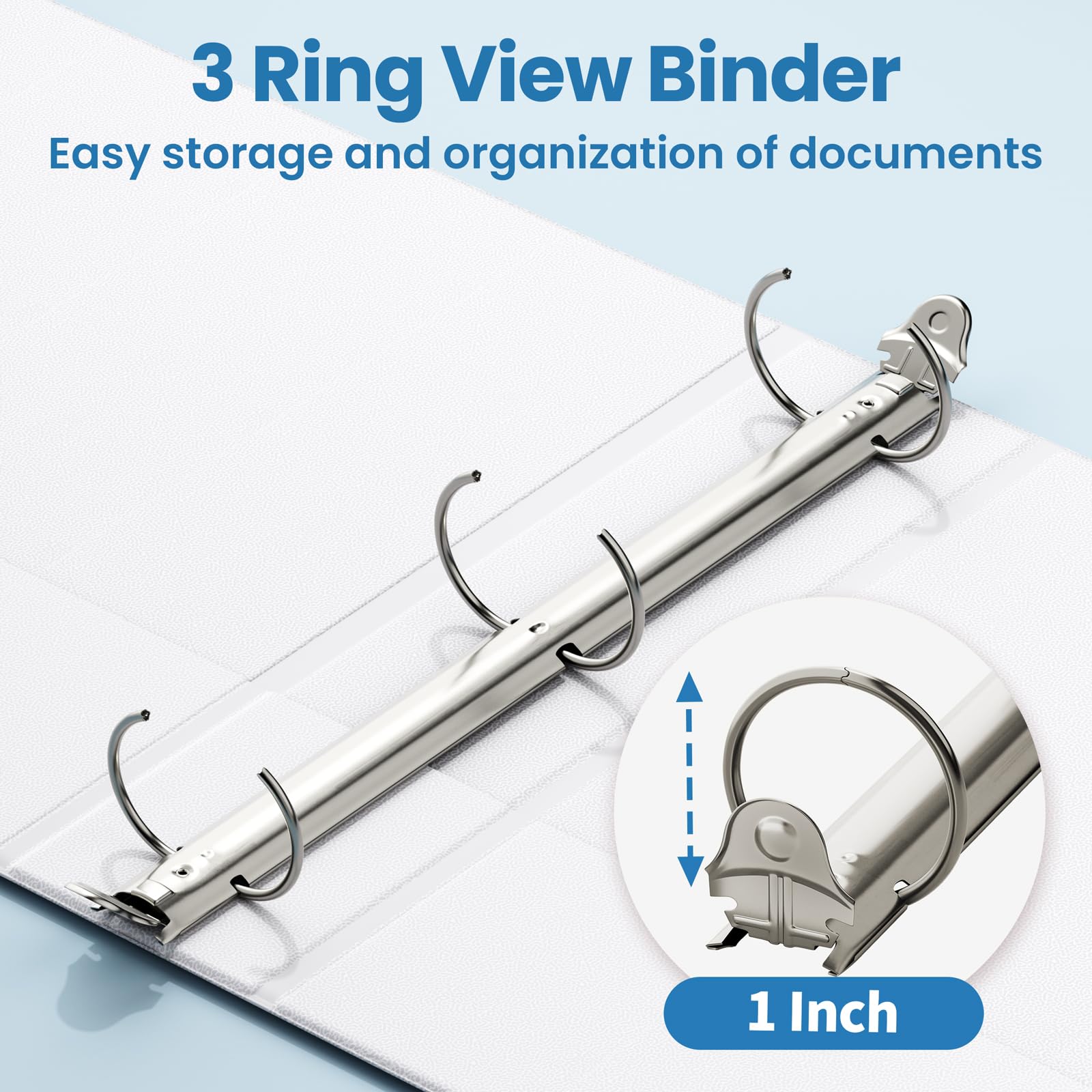 SUNEE binder interior showing two pockets and three rings to secure documents