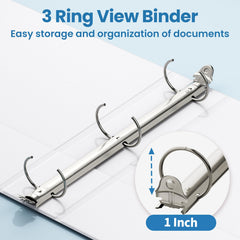 SUNEE binder interior showing two pockets and three rings to secure documents