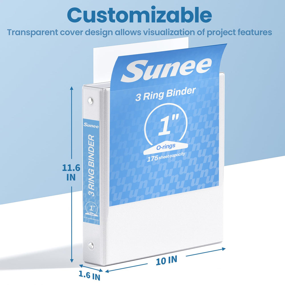 SUNEE binders arranged on a tidy desk conveying organized office or classroom use