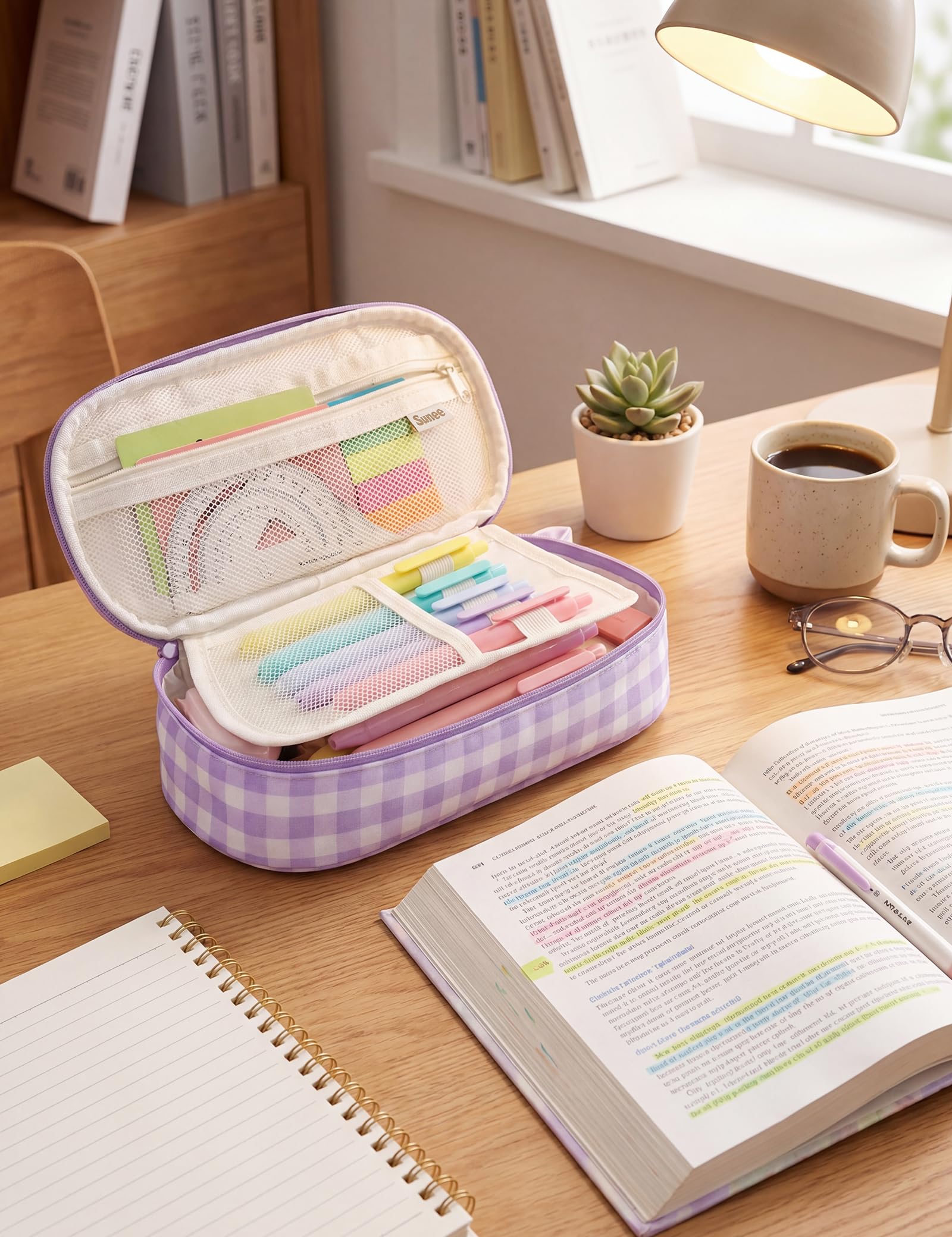 SUNEE staged on a desk with stationery showing aesthetic appeal and daily functionality